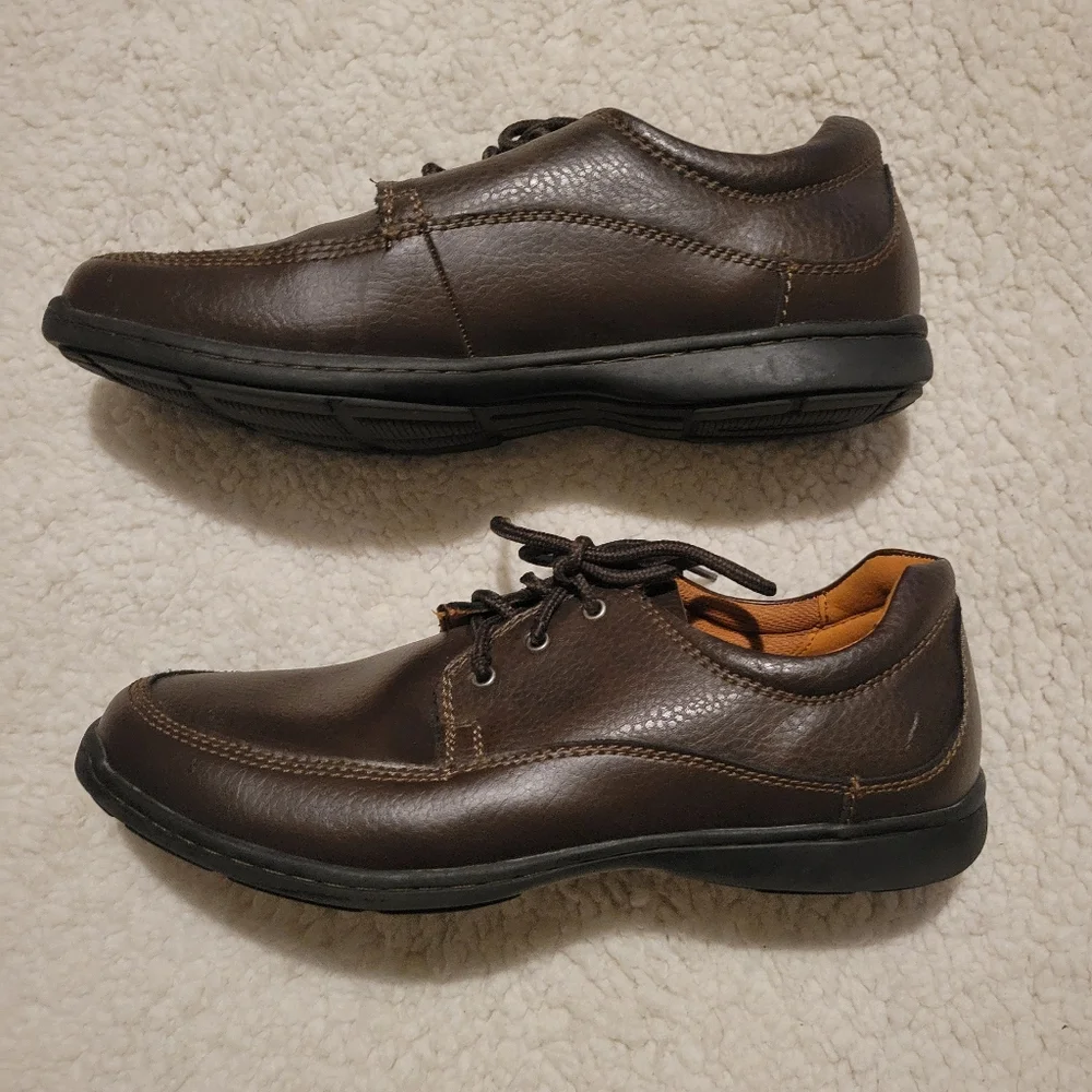 MENS STREET CARS MEMORY FOAM LEATHER OXFORDS BROWN SIZE 12 - Picture 5 of 10